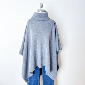 bruce river gray‎ poncho turtleneck sweater